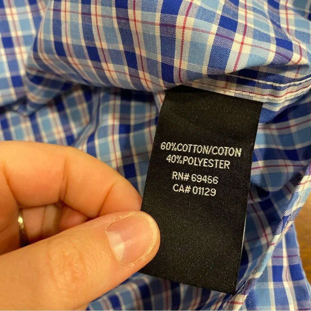 Ralph Lauren button down shirt boys size 20 blue and white plaid